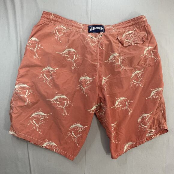 Vilebrequin Shorts Men's XXXL Pink Coral Beach Swim Trunks Lined Drawstring - Picture 6 of 9